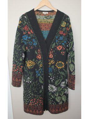 IVKO colourful floral knit cardigan coatigan size 38